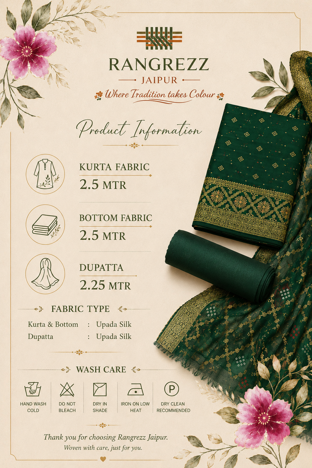Zari Bagh Bandhej Unstitched Suit
