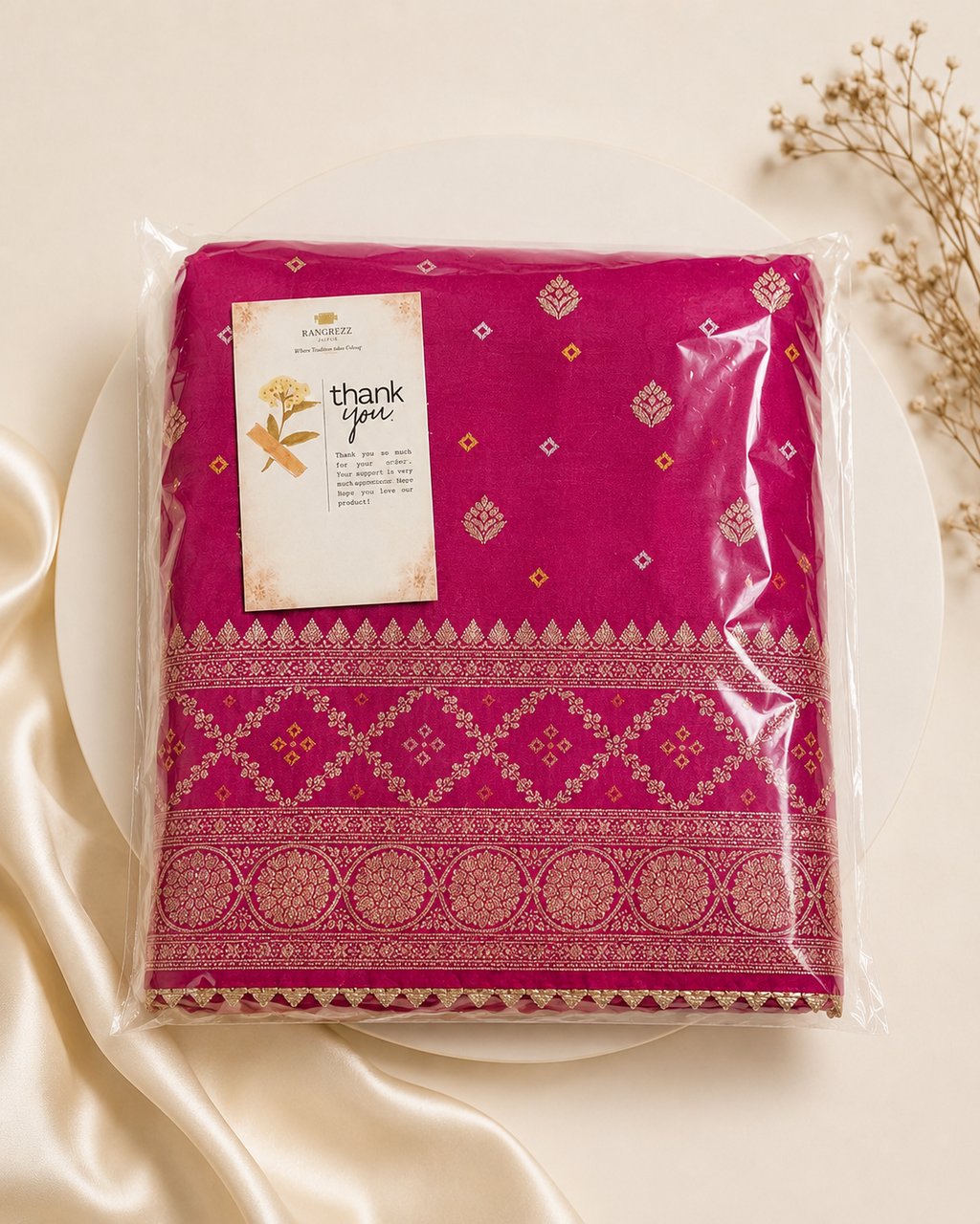 Rani Noor Bandhej Unstitched Suit Set
