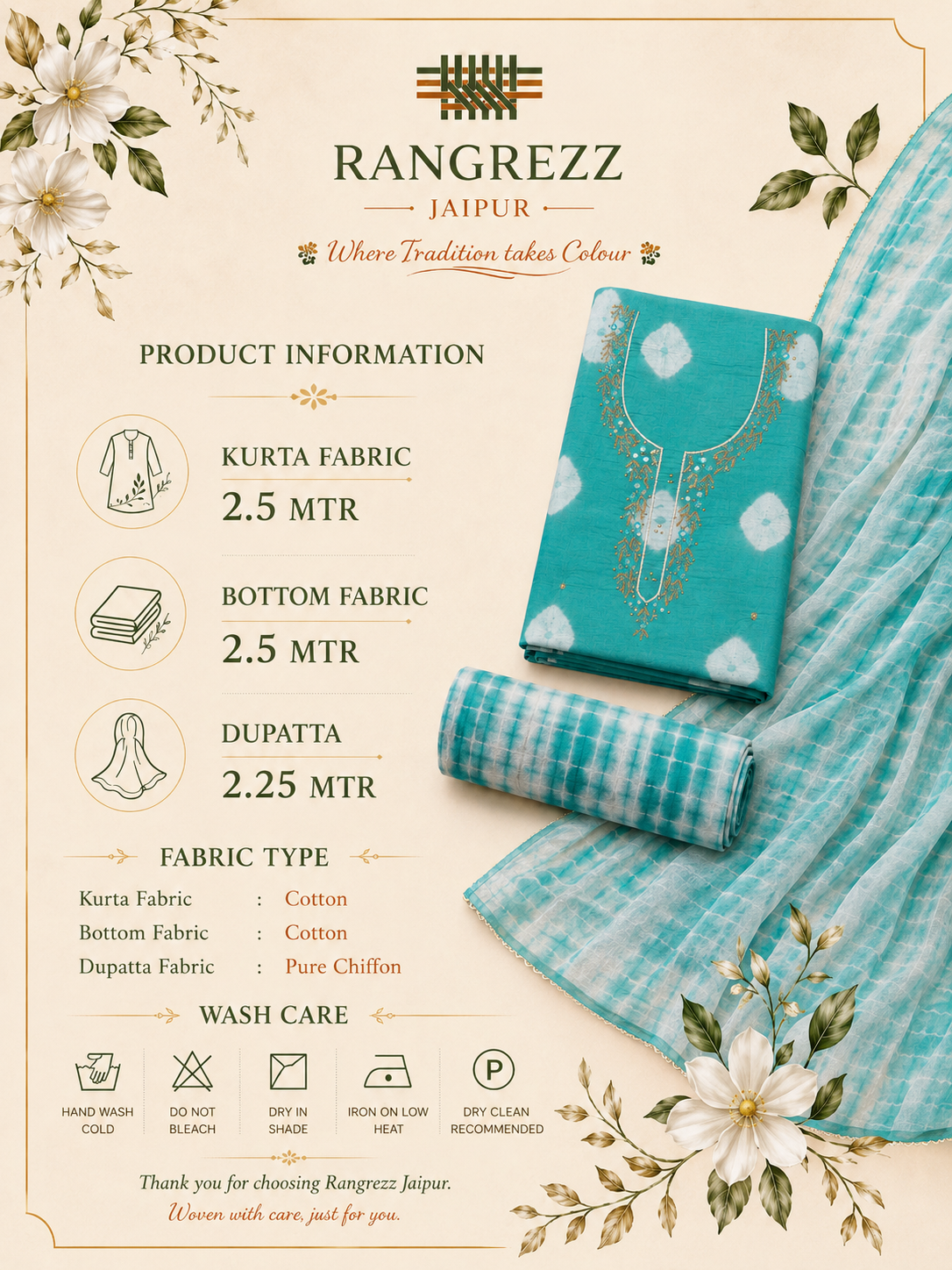 Neelambri Bandhej Unstitched Suit