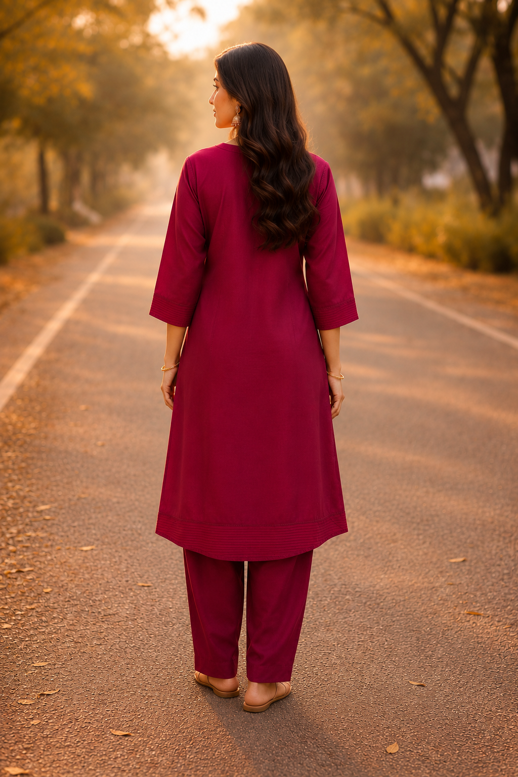 Zehra Wine Co-ord Set