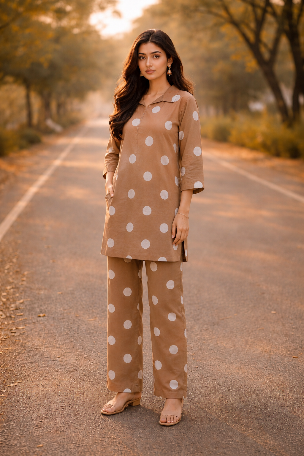 Polka Dot Cotton Co-Ord Set