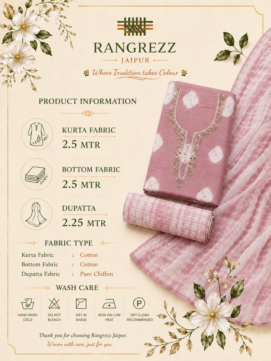 Neelambri Bandhej Unstitched Suit