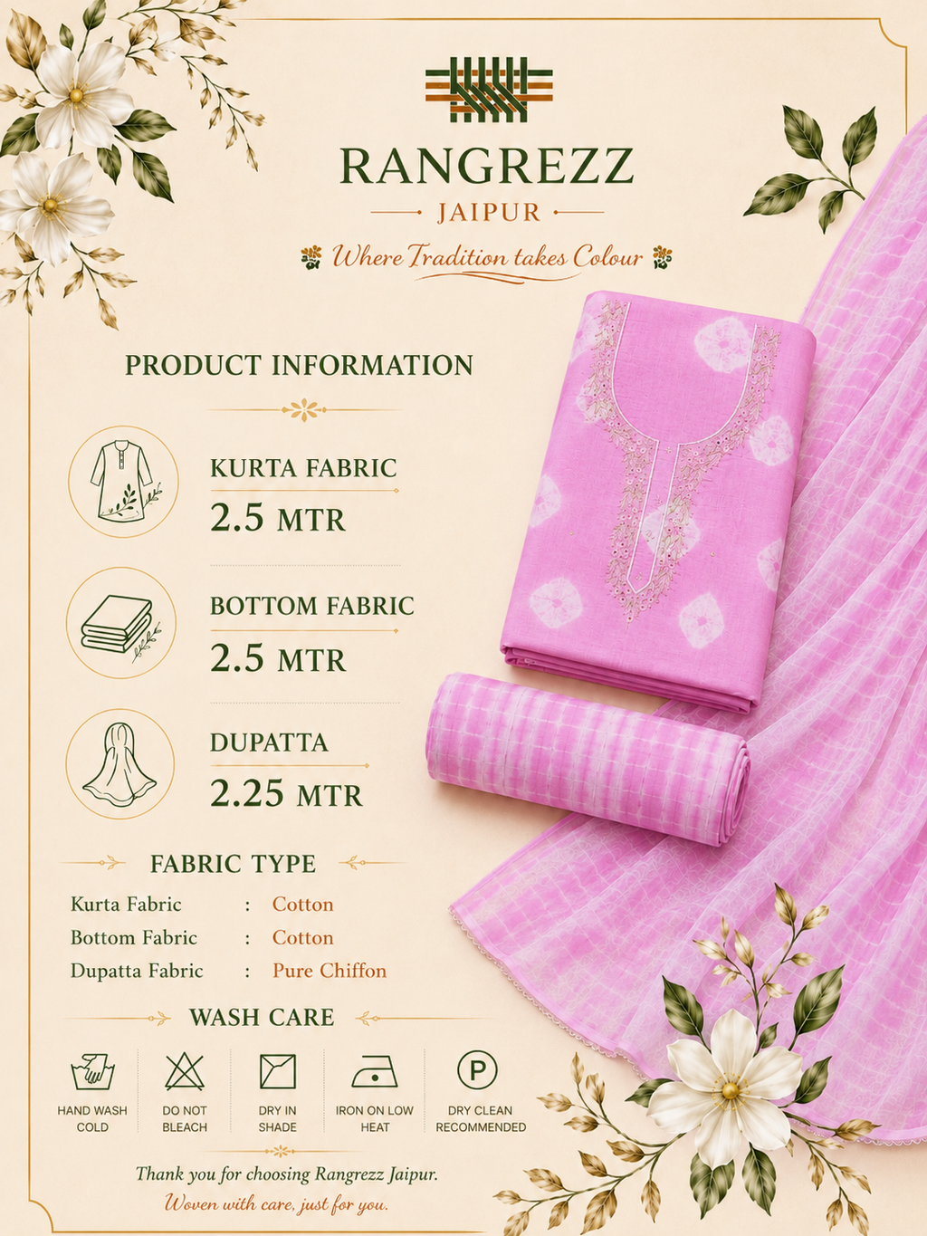 Neelambri Bandhej Unstitched Suit