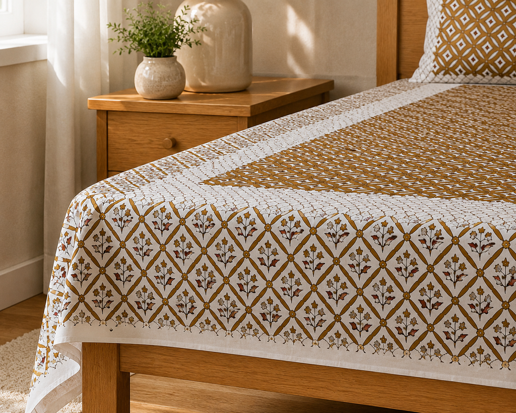 Jaipuri Cotton King size Bedsheet (90x108 inch)