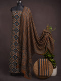 Ajrakh Print Unstitched Suit Set with Mulmul cotton Dupatta