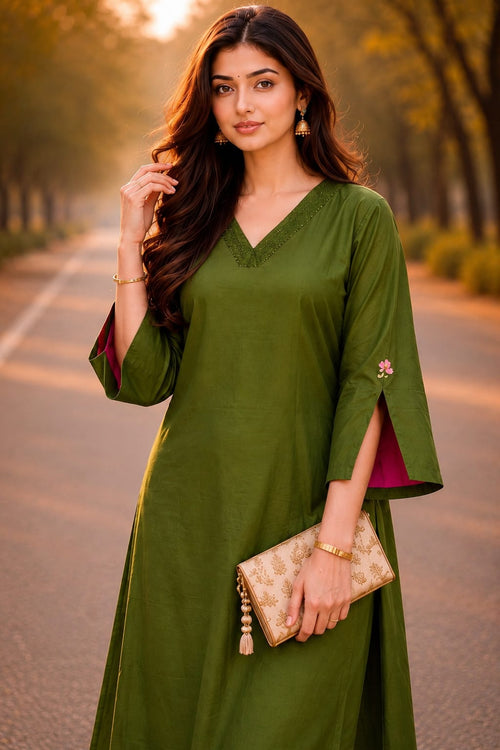 Elegant Olive Green Co-Ord Set