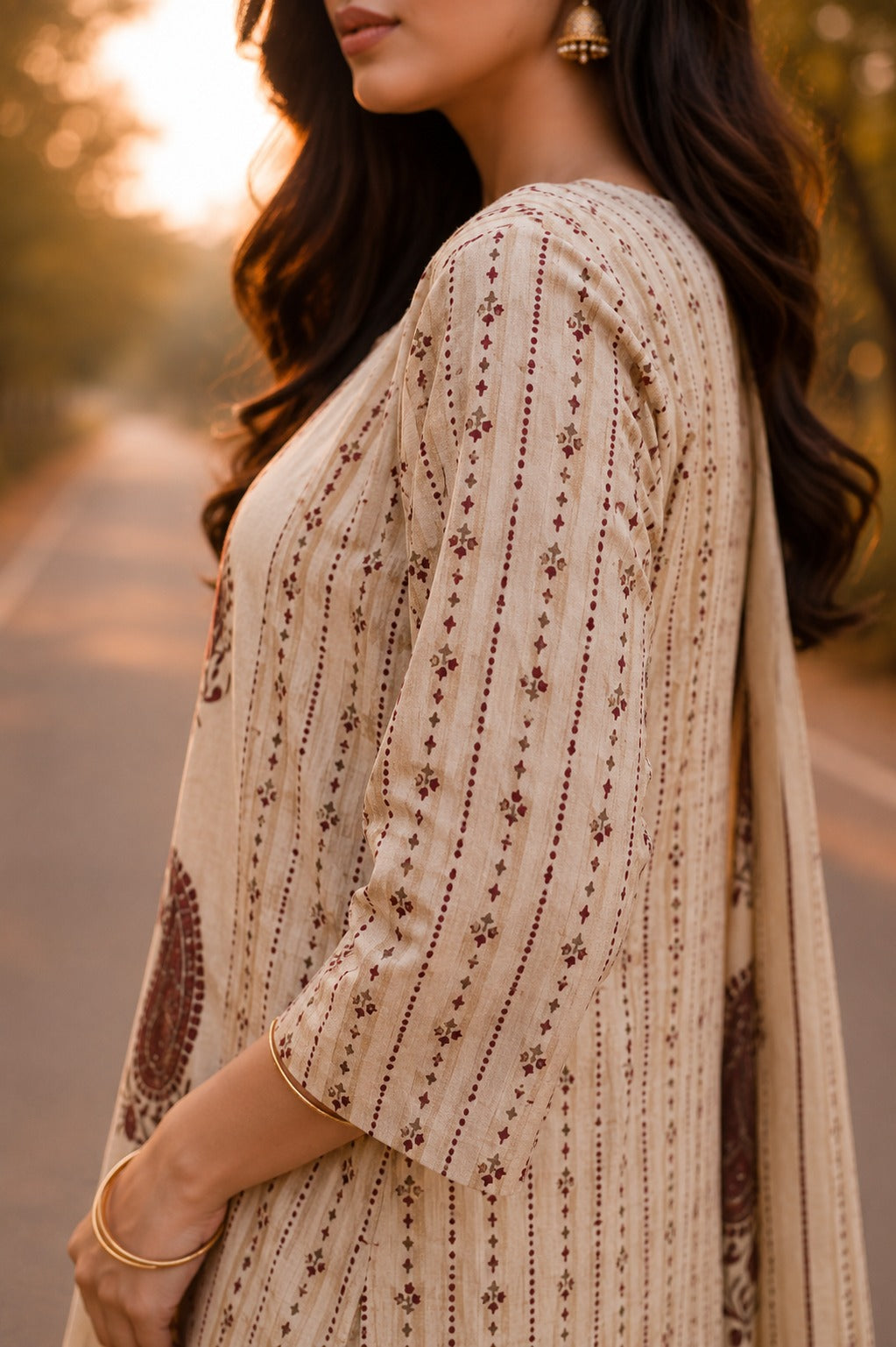 Paisley Print Cotton Suit Set