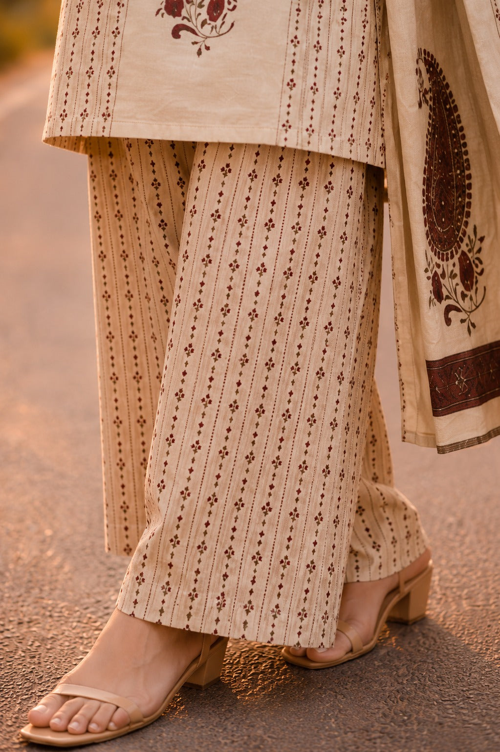 Paisley Print Cotton Suit Set