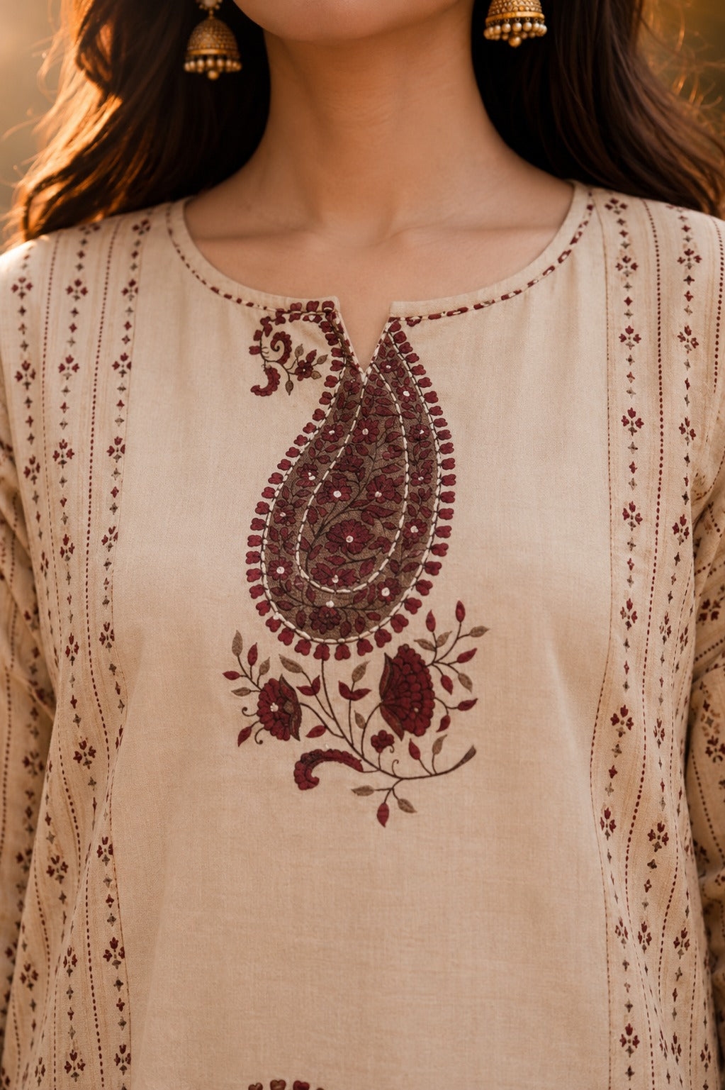 Paisley Print Cotton Suit Set