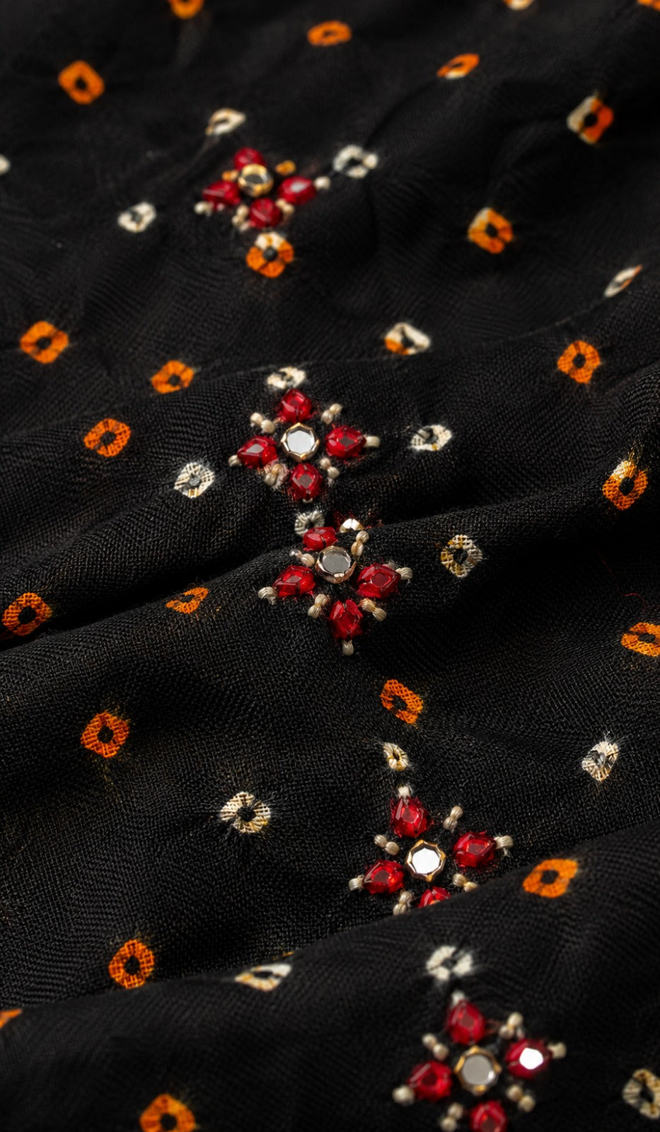 Bandhej Cotton Suit Set with Chiffon Dupatta